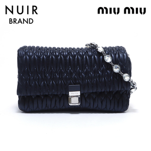 ミュウ ミュウ Miu Miu ショルダーバッグ レザー ブラック