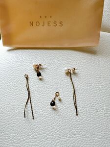 即決 NOJESS k10ピアス 天然石 パール ノジェス agete 姉妹ブランド