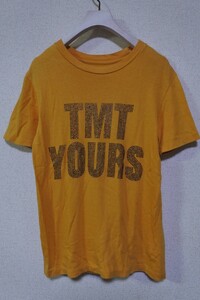 TMT YOURS BIG3 ラインストーン Tシャツ size S イエロー 日本製