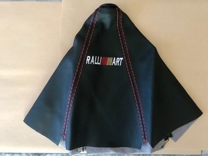 送料無料！かっこいい、ラリーアート　RALLY///ARTレザー調　シフトカバー　ランエボ　デリカ　パジェロ　コルト　エクリプス