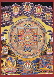 チベット仏教 曼荼羅　A4サイズ：297×210mm 仏画