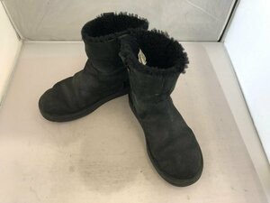 【UGG】アグオーストラリア　レディス　ショートムートンブーツ　ブラック　スウェード×ボア　23cm　SY02-GE1