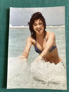 【レア】北原佐和子　写真(当時物) 青ビキニ　適度な膨らみ　たわわ　昭和タレント　80年代アイドル