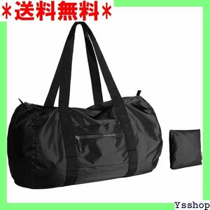 ☆人気商品 pack all 折りたたみバッグ ボストンバッグ 撥 軽量 トラベル ジム 修学 旅行 収納 32L ブラック 52