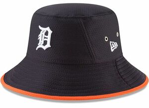 USA正規品 NEWERA ニューエラ Tigers デトロイト タイガース HEX BUCKETHAT バケットハット フリーサイズ MLB メジャーリーグ 紺 ネイビー