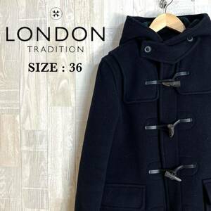 M3543 LONDON TRADITION ロンドントラディション　ダッフルコート　サイズ36 メンズ　ネイビー　英国製　アウター　上着　羽織　ウール混