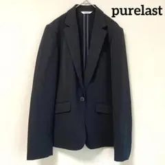 【purelast】フォーマルスーツ テーラードジャケット 黒 ストライプ XL