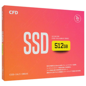 【ゆうパケット対応】CFD 2.5インチ SSD MGAX CSSD-S6L512MGAX 512GB [管理:1000025134]