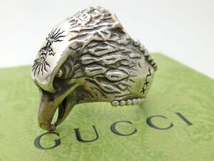 1000円スタート 指輪 リング GUCCI グッチ イーグルヘッド LOVED XXV ANGER FOREST #19 シルバー Ag925 総重量約19.8g 箱付き TOM D223