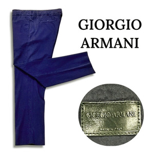 1点限り 送料無料 GIORGIO ARMANI ジョルジオアルマーニ 正規品 ちりめん調 イージー トラックパンツ ネイビー size48 メンズ WSP01W WS953