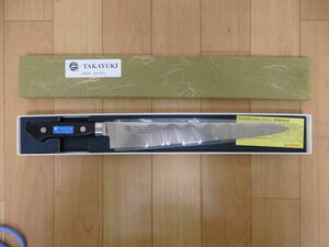 T42-6.5) TAKAYUKI INOX STEEL / 堺孝行　イノックス　筋引(ツバ付)　270ｍｍ　本刃付　モリブデン鋼　牛刀　包丁　未使用