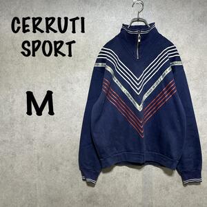 【CERRUTI SPORT】（M）ハーフジップスウェット＊ゴルフウェア＊ロゴ