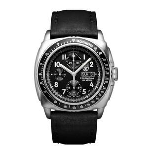 【中古】Luminox 9461 メンズ Air P-38 Lightning 9460シリーズ ブラックダイヤル ブラックストラップ クロノ 自動