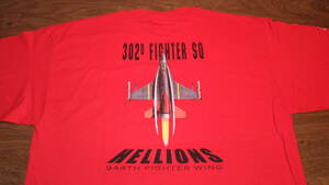 【USAF】HELLIONS 302D FS 米空軍ルーク基地 944th Fighter Wing TシャツサイズXL F-16ファイティングファルコン F-22 ラプターアラスカ