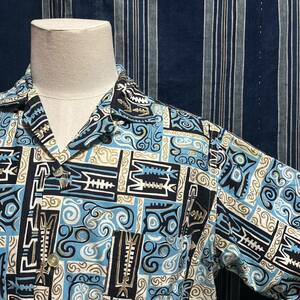 50s 60s parm springs by elton all ouer pattern half sleeve box shirt usa 50年代 60年代 総柄 アメリカ製 シャツ