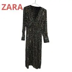 XSサイズ　ZARA/ザラ　レディース　長袖ロングワンピース　ペイズリー柄