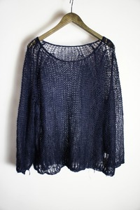 UNUSEDアンユーズド × URUウル mesh knit モヘア メッシュ ニット スパイダー US0577 紺618O