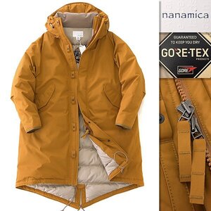 新品 11.8万 nanamica ナナミカ GORE-TEX 光電子 ロング ダウン コート M 薄橙 【J45079】 秋冬 ゴアテックス モッズ パーカー フード