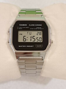 ◇◆CASIO カシオ アラームクロノ A158WE 稼動品 文字盤 BLACK◇◆