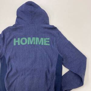 AD2014 COMME des GARCONS HOMME ロゴ スウェット パーカー 青 Lサイズ コムデギャルソンオム フーディー archive 3110076