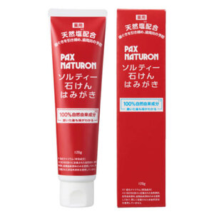 【まとめ買う】パックスナチュロン 薬用ソルティー石けんはみがき 120g×3個セット