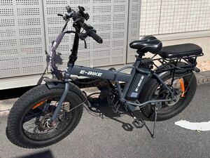 【引取優先】美中古 E-BIKE 電動自転車 20インチ 折り畳み FATBIKE 7段変 走行距離 500km未満 フル電動 モペット Uber 配達