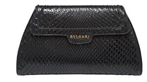 新品同様 ブルガリ パイソン クラッチバッグ ブラック ハンドバッグ セカンドバッグ ポーチ BVLGARI レディース 【中古】