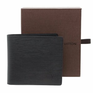 ★E2418 未使用!! ルイヴィトン エピ ポルトフォイユ・マルコ 二つ折財布 ブラック LOUIS VUITTON メンズ★