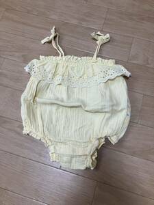 USED★baby GAP【ガーゼキャミソールロンパース】黄色/90(18-24month)