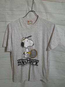 メンズ pk317 ヴィンテージ 90s ピーナッツ PEANUTS スヌーピー SNOOPY 半袖Tシャツ フリーサイズ グレー 灰