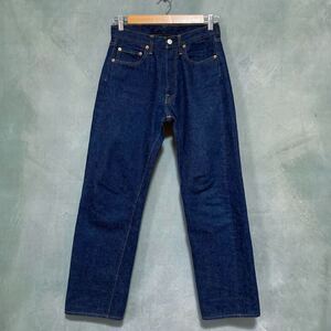 WAREHOUSE ウエアハウス 1100 濃紺 セルヴィッジ ボタンフライ ストレート 紙パッチ デニムパンツ ジーンズ size.W30 L34 vintage レプリカ