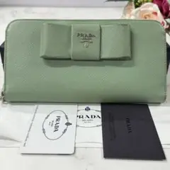 超良品‼️ プラダ　PRADA 財布　長財布　サフィアーノ　ラウンドファスナー