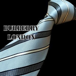 ★BURBERRY LONDON★　ライトブルー系　ストライプ　日本製