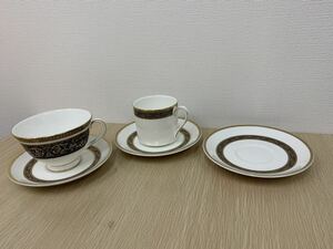 ROYAL DOULTON カップ 2客＆ソーサー 3点おまとめ金彩 洋食器