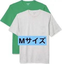 2枚組 Tシャツ ポケット付き クルーネック レギュラーフィット 半袖M