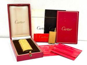 ba-003★1円～中古現状品/動作未確認【Cartier カルティエ】ライター ゴールド色 7344299 箱付き 喫煙具 ガスライター PARIS パリ ブランド