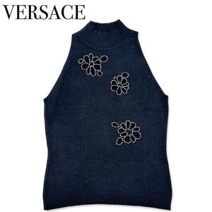 VERSUS VERSACE ヴェルサスヴェルサーチ シルク ノースリーブ トップス 洋服 ブラック レディース 黒