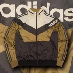 00s adidas ナイロンジャケット ブラウン スリーストライプ y2k