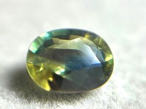 ★100円スタート★非加熱サファイア　3カラー　0.98ct 6.8x5.3mm VS オーバル ブルーグリーン 宝石 オーストラリア