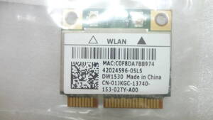 ワイヤレスカード DELL Broadcom DW1530 中古品(A998)