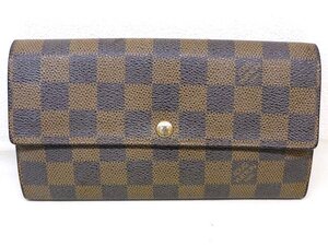 ヴィトン N61734 CA4131 中ファスナー 長財布 ■ ポルトフォイユ・サラ ダミエ LOUIS VUITTON カード10枚収納 イニシャル入り□6K