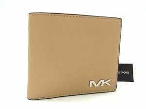 ■新品■未使用■ MICHAEL KORS マイケルコース レザー 二つ折り 財布 ウォレット 札入れ メンズ レディース ベージュ系 BF8225