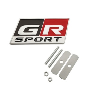 【ゆうパケット送料込】GR SPORT 3Dエンブレム(Fグリル用) 黒／赤／銀 縦3.7cm×横7.8cm 金属製 TOYOTA 86 ヤリス 