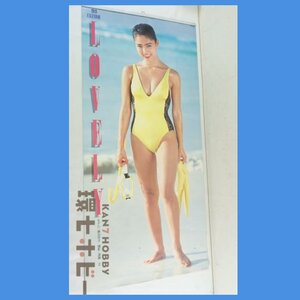 0QJ87◆未裁断 当時物 藤田芳子 LOVELY カレンダー 1989年 35×75㎝ 同梱送料一律/ポスター 昭和レトロ アイドル 女優 水着 モデル 送80