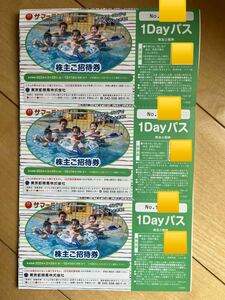 3枚セット除外日無し即配送◆東京サマーランド1DAYパス（利用制限なし）◆東京都競馬株主優待券◆2024.10.14まで即配送