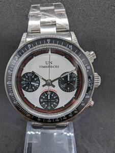 UN TIMEPIECES クロノグラフ 機械式 自動巻き ポールニューマン デイトナ オマージュ 7750 ムーブメント 防水 白 国内発送