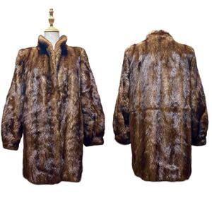 【美品 高級】デミバフミンク セミロングコート 着丈約78cm 本毛皮 MINK リアルファー Rambulton Onward 毛並み◎ 上質 色艶良し サイズ11