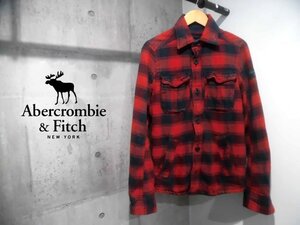 Abrecrombie&Fitch アバクロンビー＆フィッチ A&F アバクロ JAY RANGE 中綿入り チェックネルシャツ S/シャツジャケット/赤 紺/メンズ