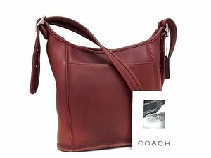 1円 COACH コーチ 9816 オールドコーチ ヴィンテージ USA アメリカ製 レザー ショルダーバッグ クロスボディ ブラウン系 AX7455