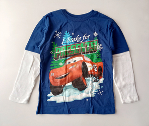 USA購入★★ ディズニー カーズ 重ね着風長袖Tシャツ ロンT サイズ6/7 120 未使用品 ★★ Cars Boys Long Sleeve tshirts